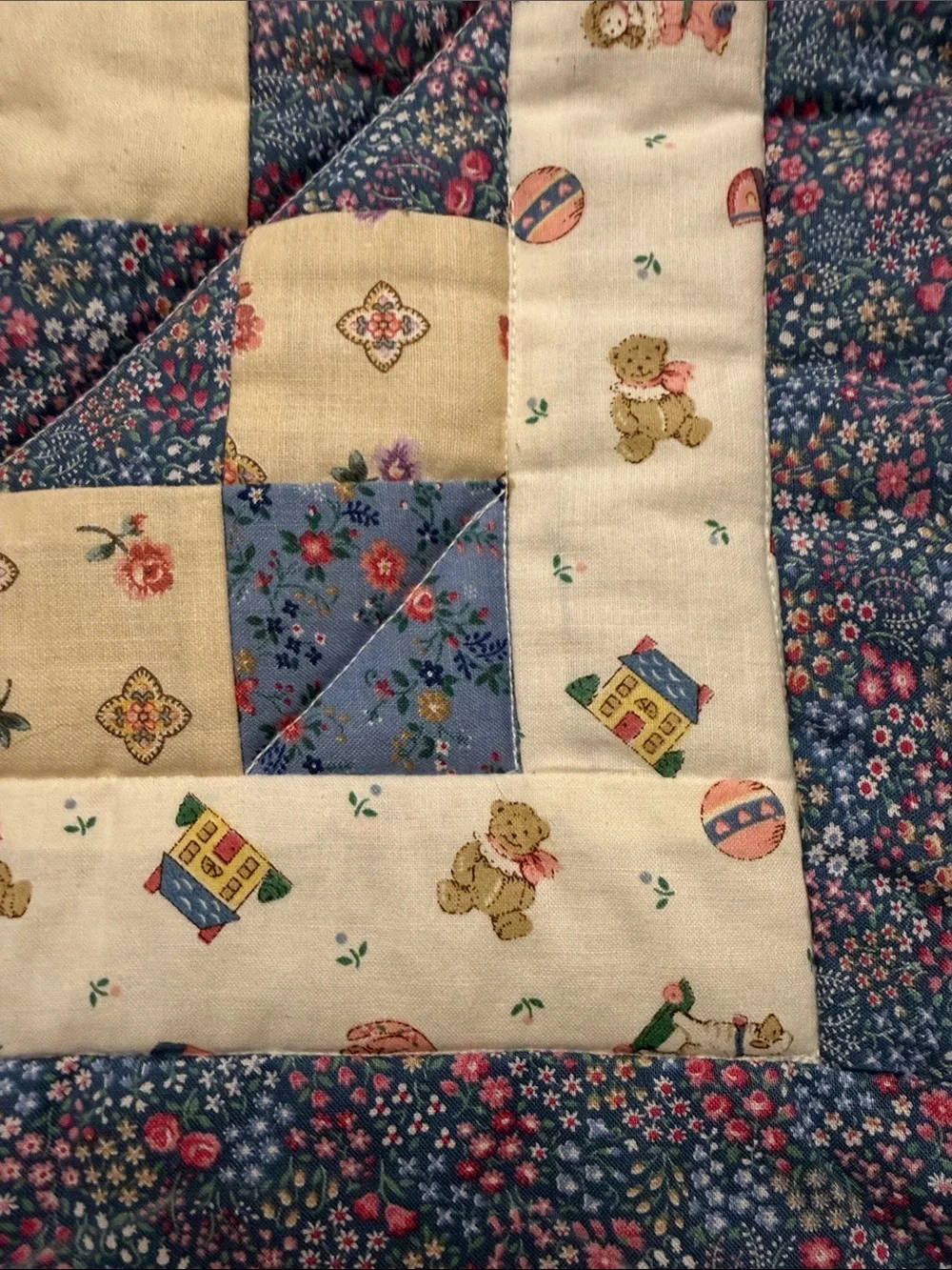 Quilted baby blanket.